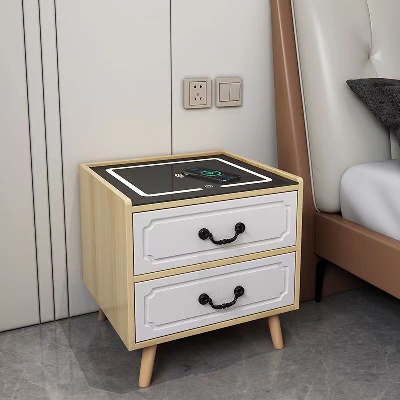 Contemporary Solid Wood Nightstand — 2 / Wood Color