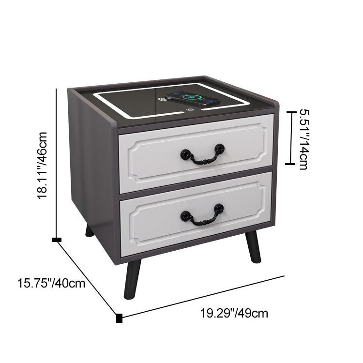 Contemporary Solid Wood Nightstand — 3 / White
