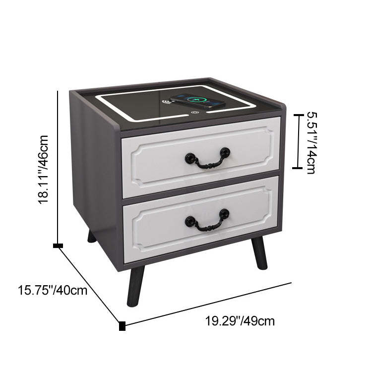 Contemporary Solid Wood Nightstand — 3 / White
