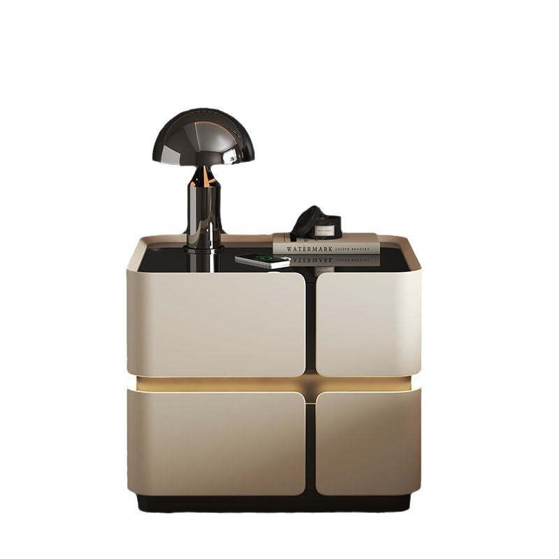 Nordic Leather 2-Drawer Nightstand
