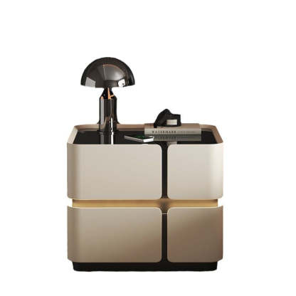 Nordic Leather 2-Drawer Nightstand