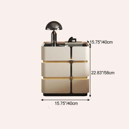 Nordic Leather 2-Drawer Nightstand — 2 / Black