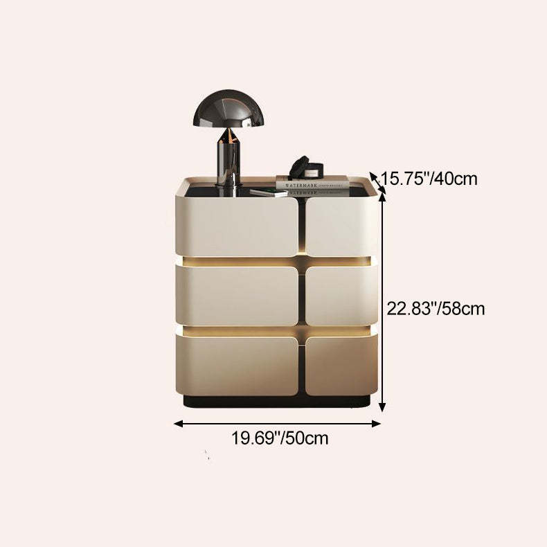 Nordic Leather 2-Drawer Nightstand — 3 / Off White