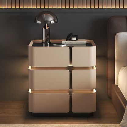 Nordic Leather 2-Drawer Nightstand