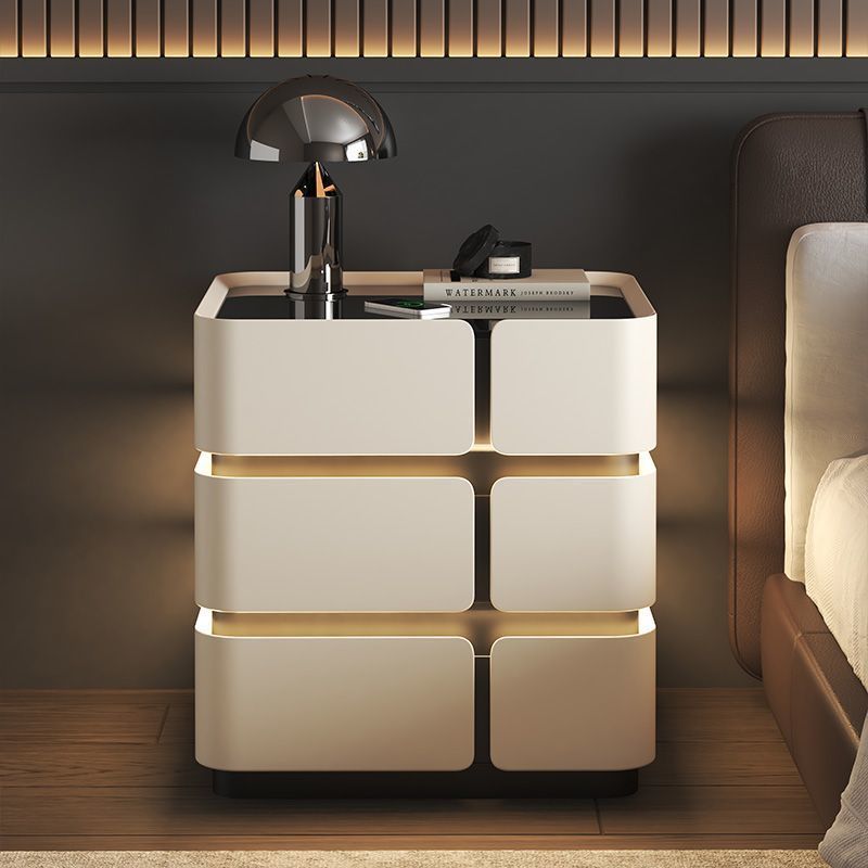 Nordic Leather 2-Drawer Nightstand — 3 / Black