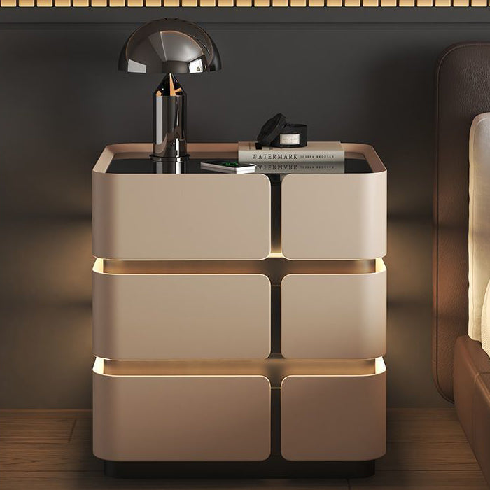 Nordic Leather 2-Drawer Nightstand