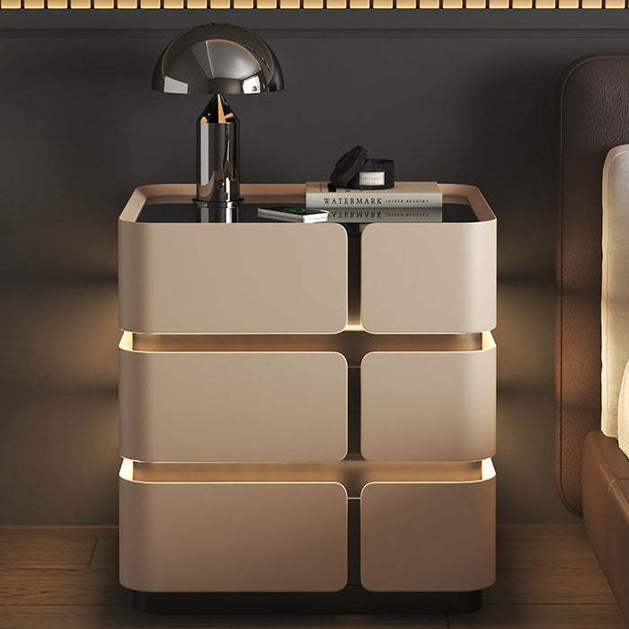 Nordic Leather 2-Drawer Nightstand