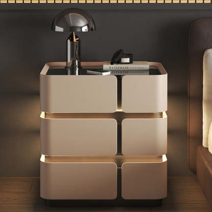 Nordic Leather 2-Drawer Nightstand