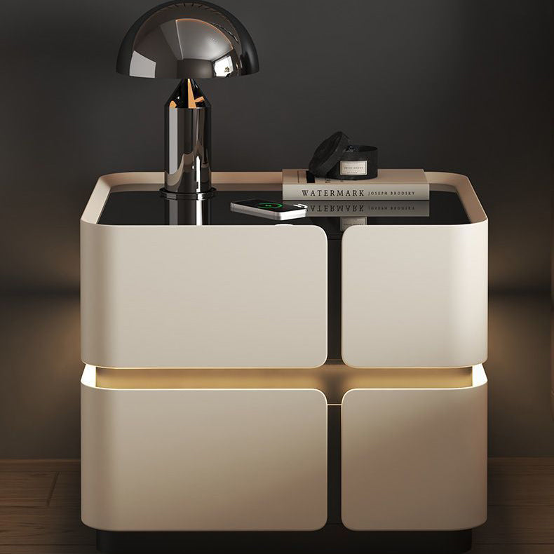 Nordic Leather 2-Drawer Nightstand — 3 / Black
