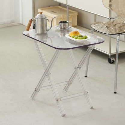 Modern Foldable Transparent Side Table — Transparent