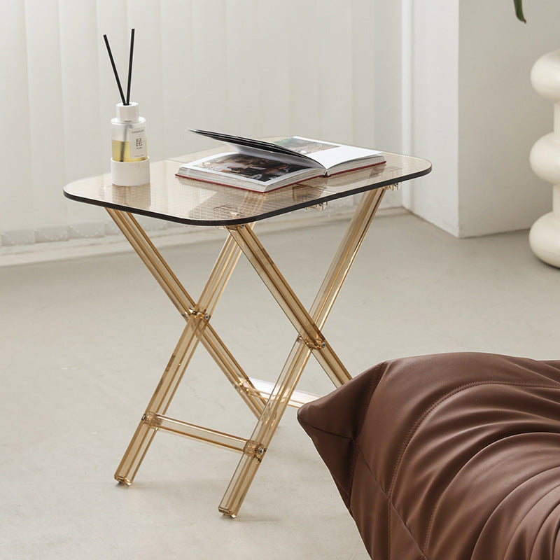 Modern Foldable Transparent Side Table — Amber