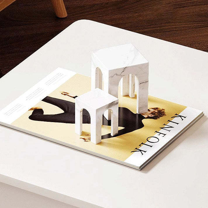 Minimalist Foldable Pine Wood 2-Tier Side Table