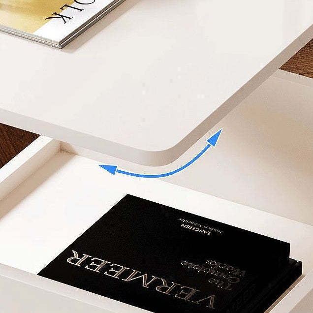 Minimalist Foldable Pine Wood 2-Tier Side Table