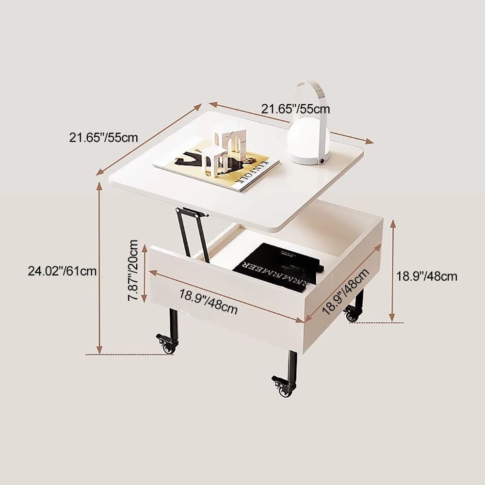 Minimalist Foldable Pine Wood 2-Tier Side Table — Black