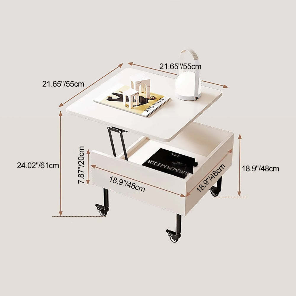 Minimalist Foldable Pine Wood 2-Tier Side Table — Black
