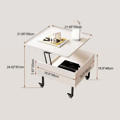 Minimalist Foldable Pine Wood 2-Tier Side Table — Black
