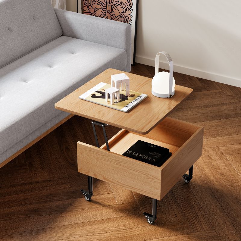 Minimalist Foldable Pine Wood 2-Tier Side Table — Avocado Green
