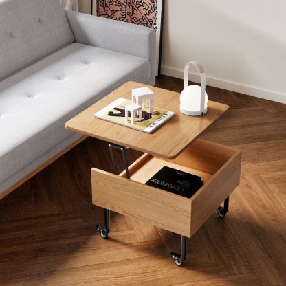 Minimalist Foldable Pine Wood 2-Tier Side Table — Avocado Green