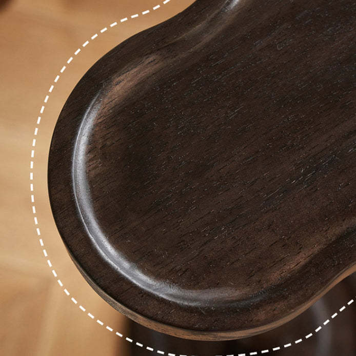 Retro Gourd Spiral Rubber Wood Tray Side Table