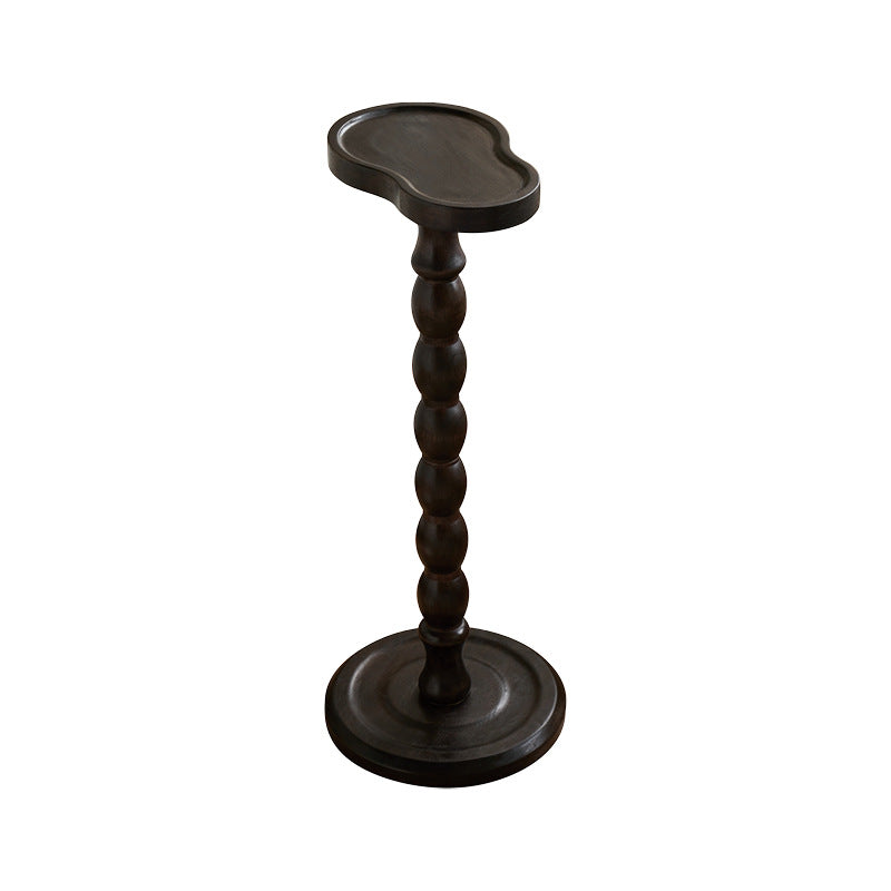 Retro Gourd Spiral Rubber Wood Tray Side Table