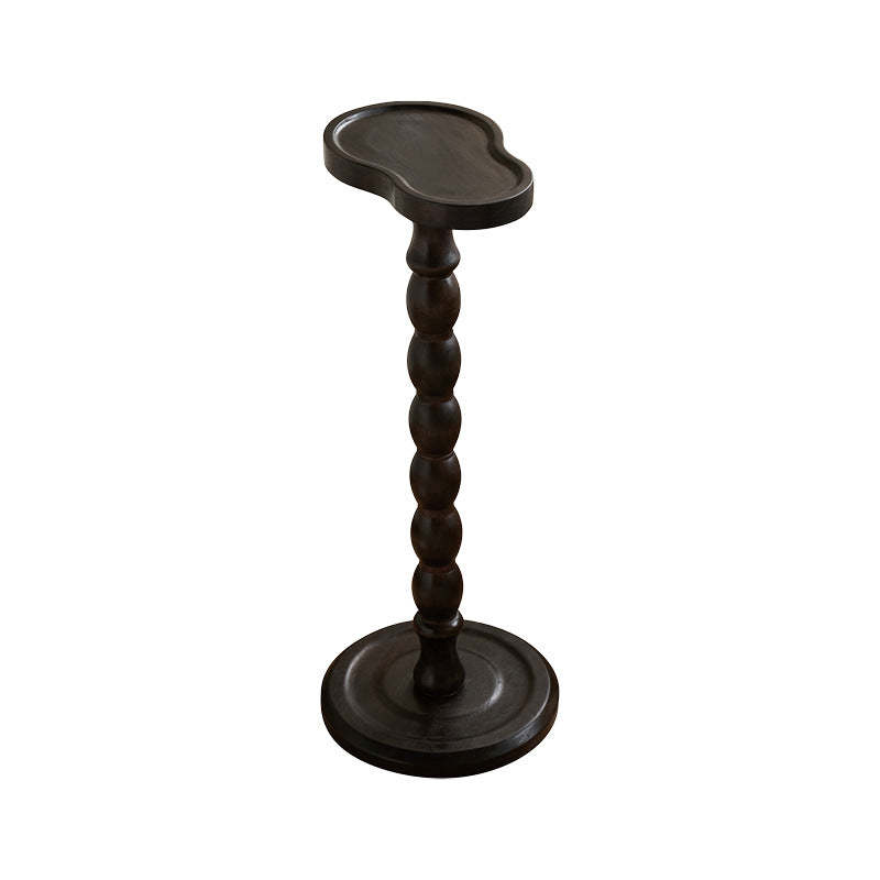 Retro Gourd Spiral Rubber Wood Tray Side Table
