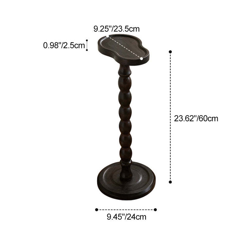 Retro Gourd Spiral Rubber Wood Tray Side Table