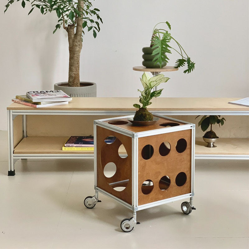 Creative hole 1-storage wood end & side tables