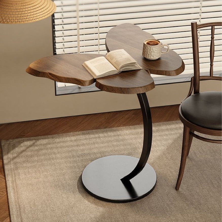 French Butterfly Side Table 1-Tier — Walnut Color