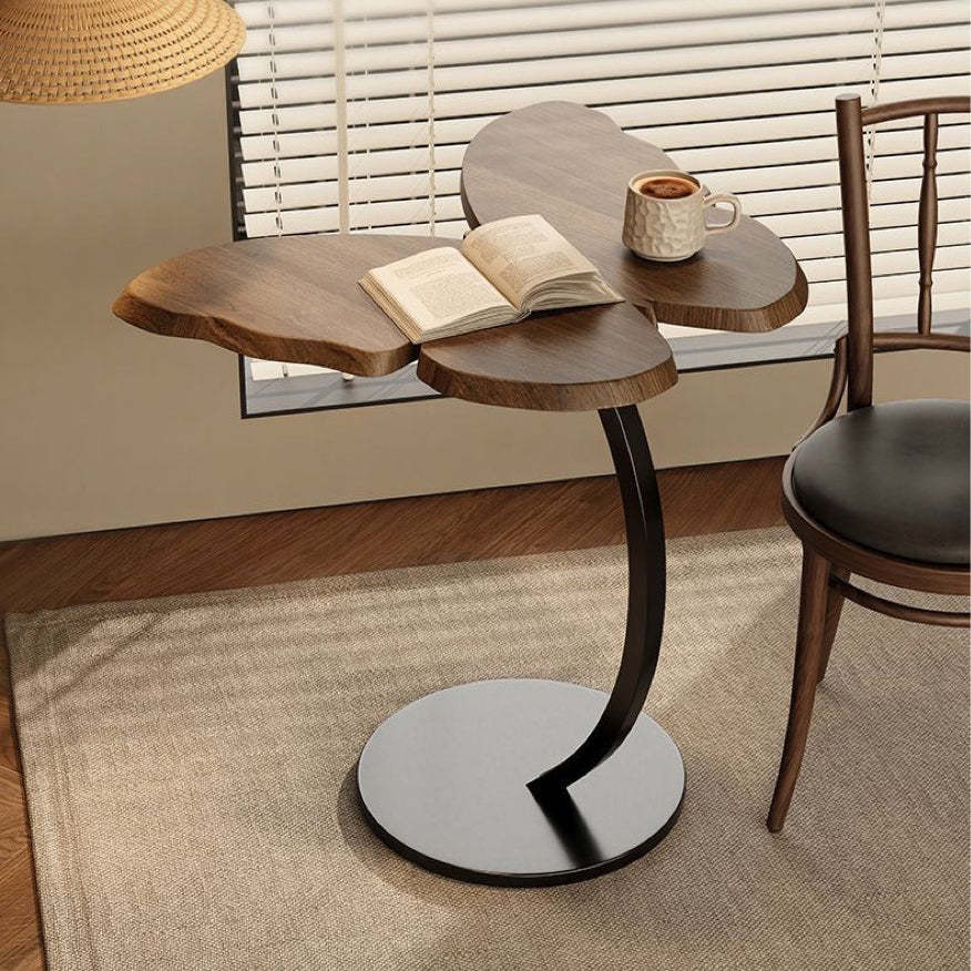 French Butterfly Side Table 1-Tier — Walnut Color
