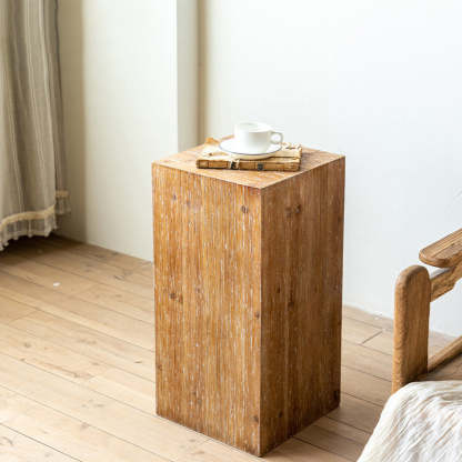 Rustic Chinese Fir Side Table 1-Tier