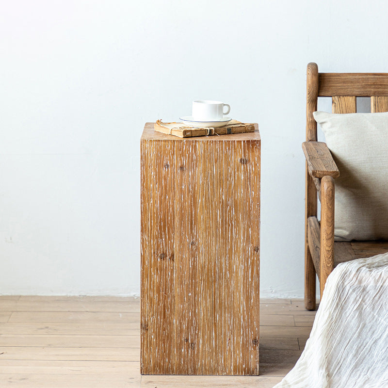 Rustic Chinese Fir Side Table 1-Tier