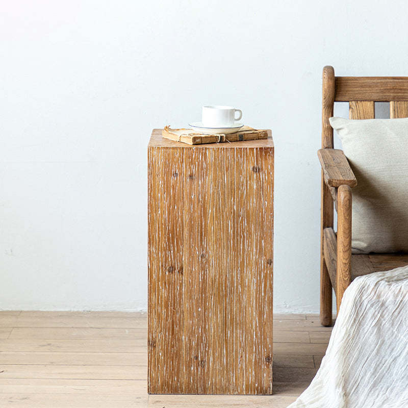 Rustic Chinese Fir Side Table 1-Tier