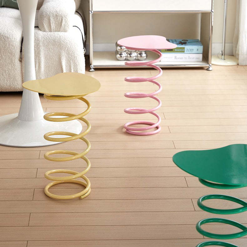 Spring-Shape Iron Side Table 1-Tier