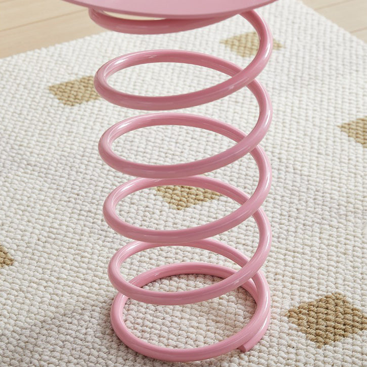 Spring-Shape Iron Side Table 1-Tier — Purple