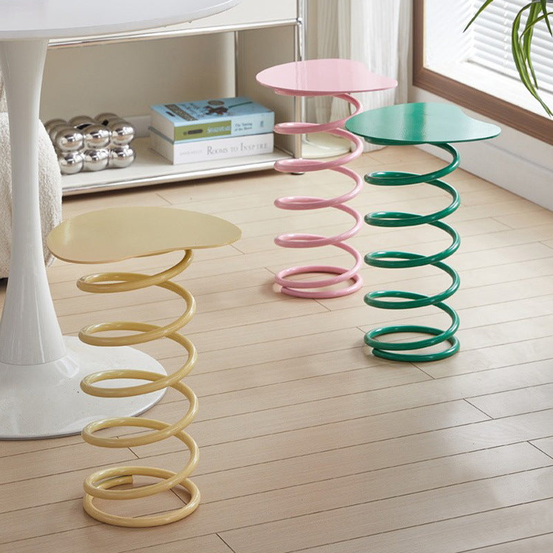 Spring-Shape Iron Side Table 1-Tier