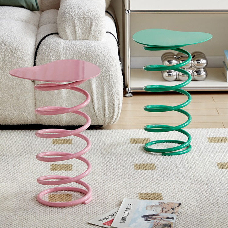 Spring-Shape Iron Side Table 1-Tier