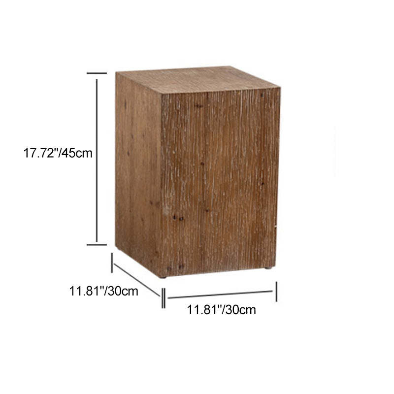 Rustic Chinese Fir Side Table 1-Tier