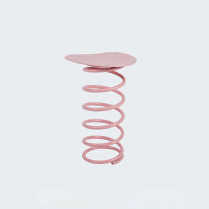 Spring-Shape Iron Side Table 1-Tier