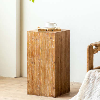 Rustic Chinese Fir Side Table 1-Tier