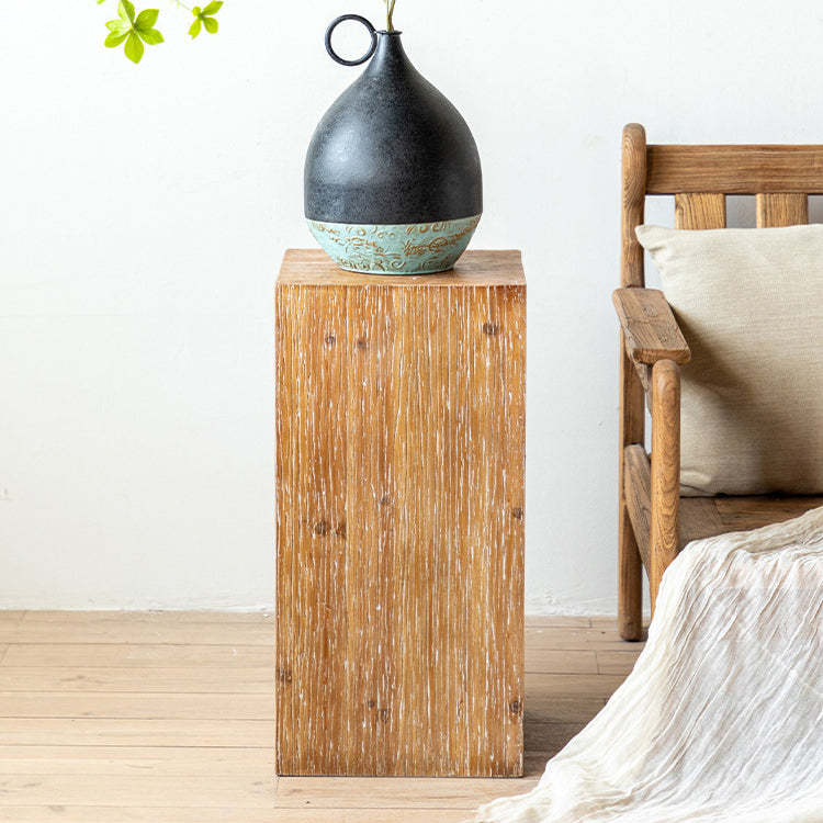 Rustic Chinese Fir Side Table 1-Tier
