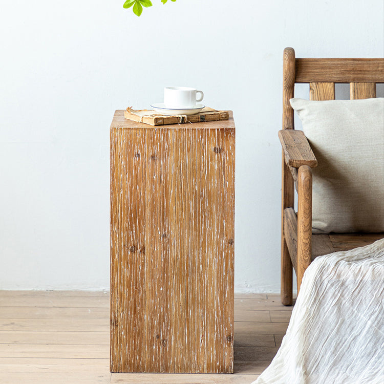 Rustic Chinese Fir Side Table 1-Tier