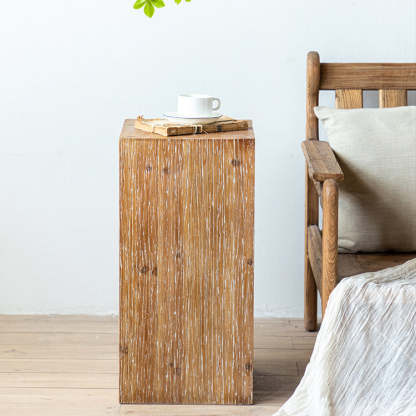 Rustic Chinese Fir Side Table 1-Tier