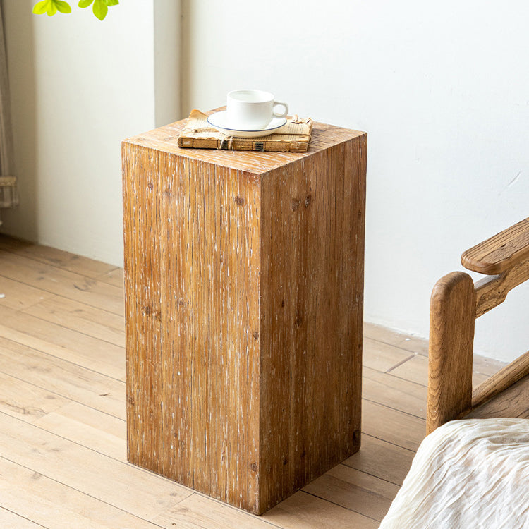 Rustic Chinese Fir Side Table 1-Tier