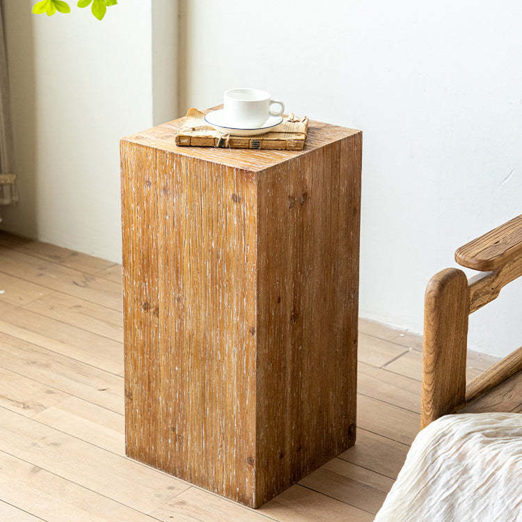 Rustic Chinese Fir Side Table 1-Tier