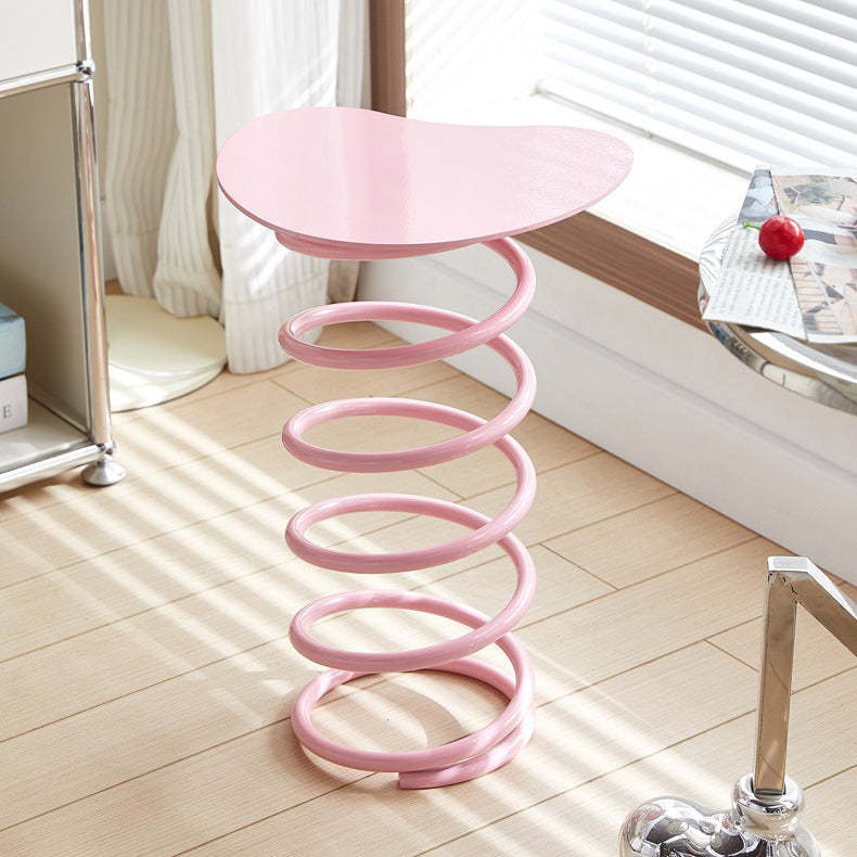 Lighom creative spring-shape 1-tier green end & side tables in iron — Pink