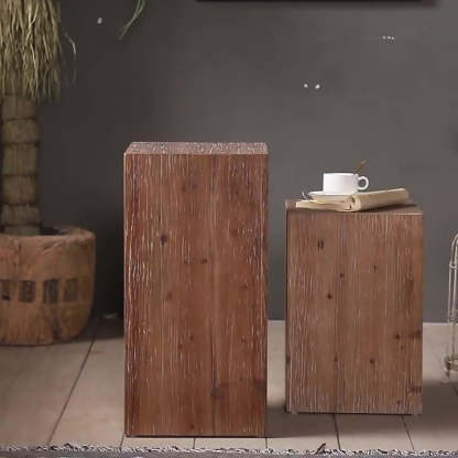 Rustic Chinese Fir Side Table 1-Tier