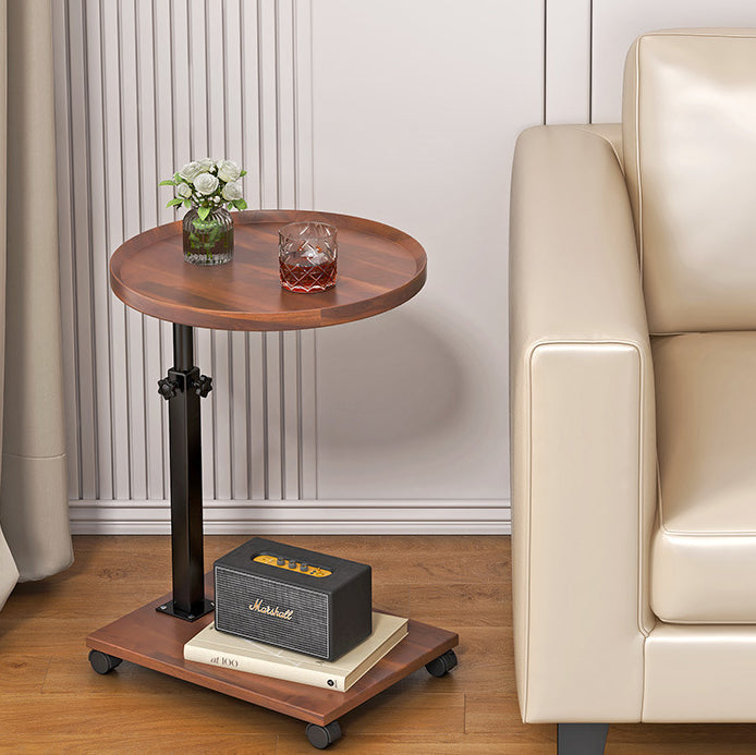 Nordic Adjustable Iron Side Table 2-Tier — Round