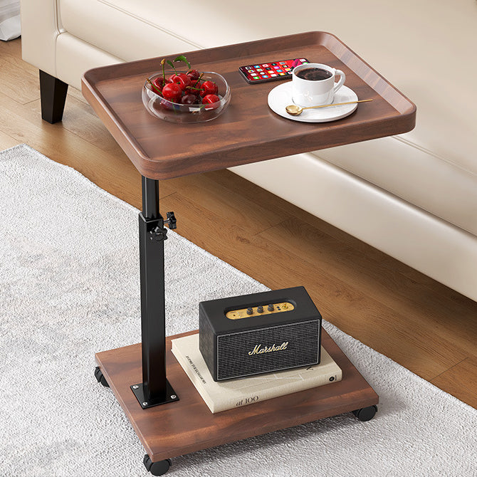 Nordic Adjustable Iron Side Table 2-Tier — Square