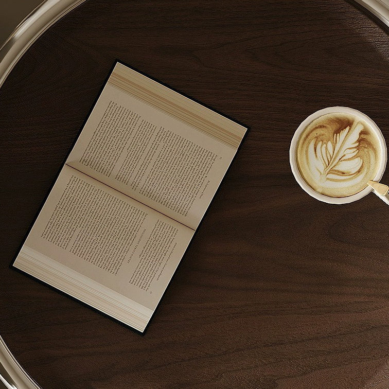 Contemporary Walnut Rotatable Robot Side Table
