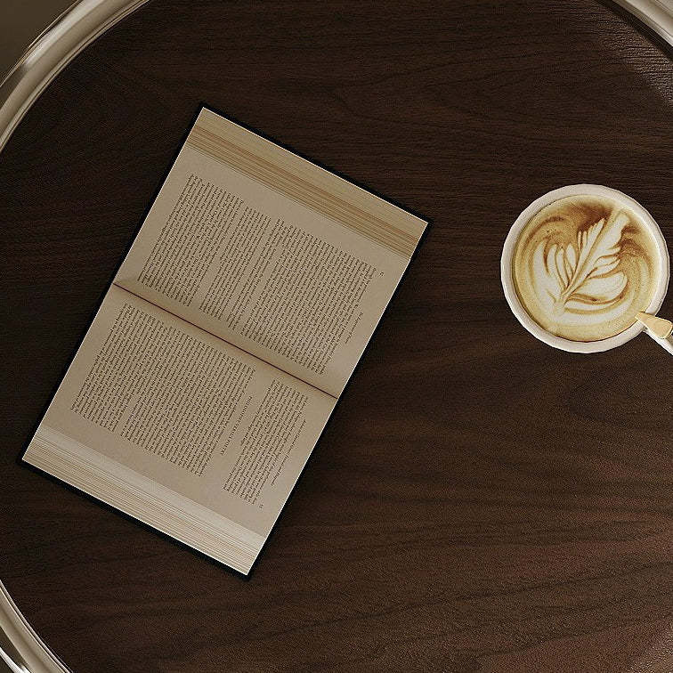 Contemporary Walnut Rotatable Robot Side Table